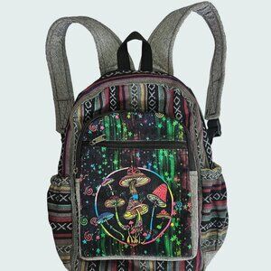 Kathmandu Imports Mushroom Backpack Lined Adjustable Straps Nepal